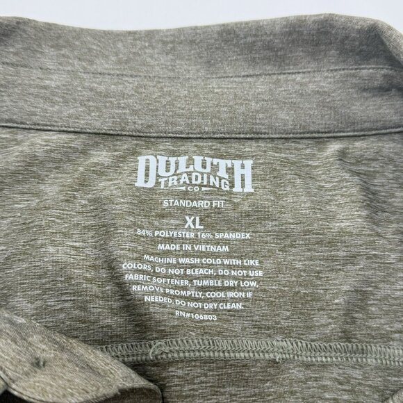 Duluth Polo Golf Shirt Men Sz XL Pocket Casual Collar Button Summer Comfy Olive - Picture 8 of 8